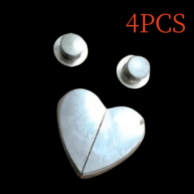 [Herzförmige Magnethaken] 4 Stück Herzförmige Magnethaken für Duschvorhänge aus Aluminiumlegierung | Beschwertes, auslaufsicheres und rutschfestes Design | Abnehmbarer Schnappverschluss