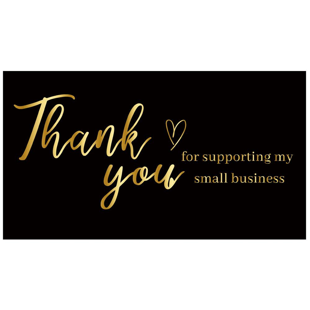 50/500PCS Black Thank You Stickers For Business Decor Thank You For Supporting My Small Business Card Packing Seal Label