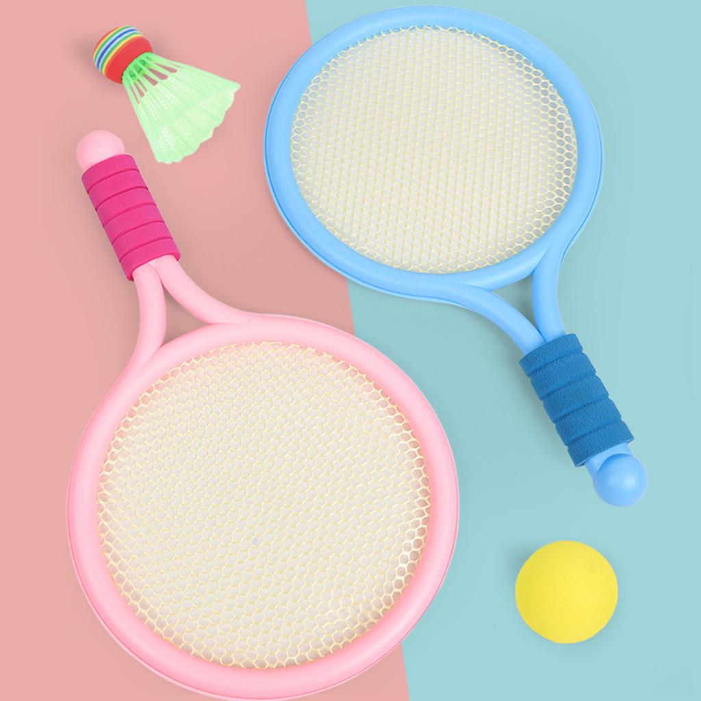 1 Pair Kids Badminton Racket Tennis Racket Exercise Balance Kids Racket Cute Kids Racquet with Badminton Rubber Ball