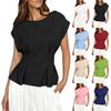 Top casual da donna alla moda a maniche corte con stampa floreale