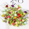50Pcs Mini Rose Artificial Flowers Heads 2cm Buds Fabric Flower Wedding Decoration Craft Supplies Ribbon Bow-Knot Gift Decor