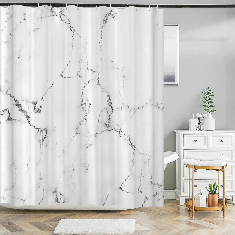 

Colorful Abstract Marble Geometric Pattern Fabric Shower Curtain Bathroom Curtains Decor Waterproof Bath Screen With 12 Hooks 90x180cm-35x70in