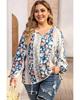 Azura Exchange Printed Split Neck Blouse