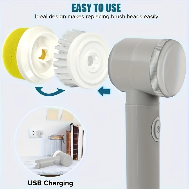 Electric Spin Scrubber for Bathroom Kitchen Cleaning! With 5 Electric Cleaning Brush Heads Ideal for Tub, FloorTile Window Sink