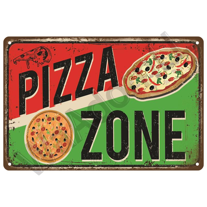 Pizza Wandkunst Teller Zone Plakette Tolles Essen Vintage Metallschild Pub Bar Heimdekoration Beste Hausgemachte Poster Blechschild Dekor Club