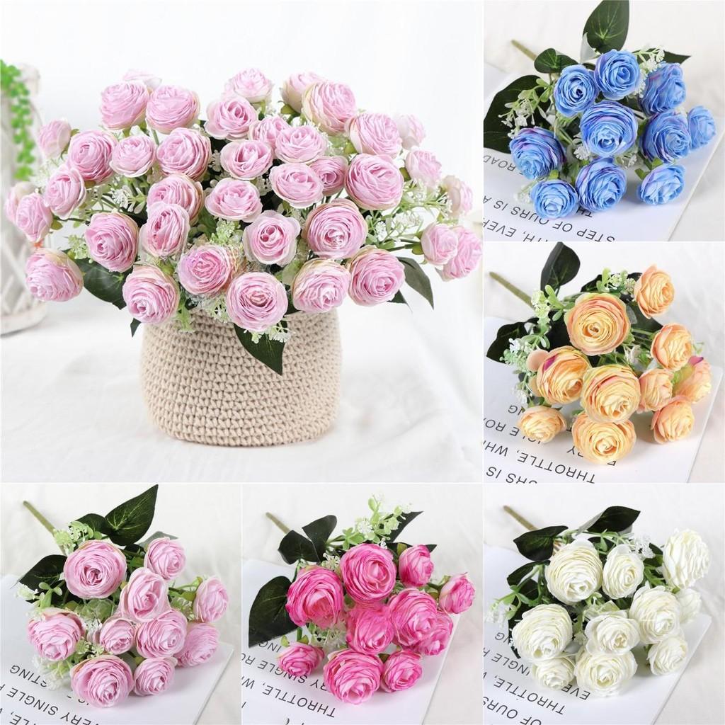 Artificial Rose Flower Bouquet With Silk Material For Home Wedding Decoration