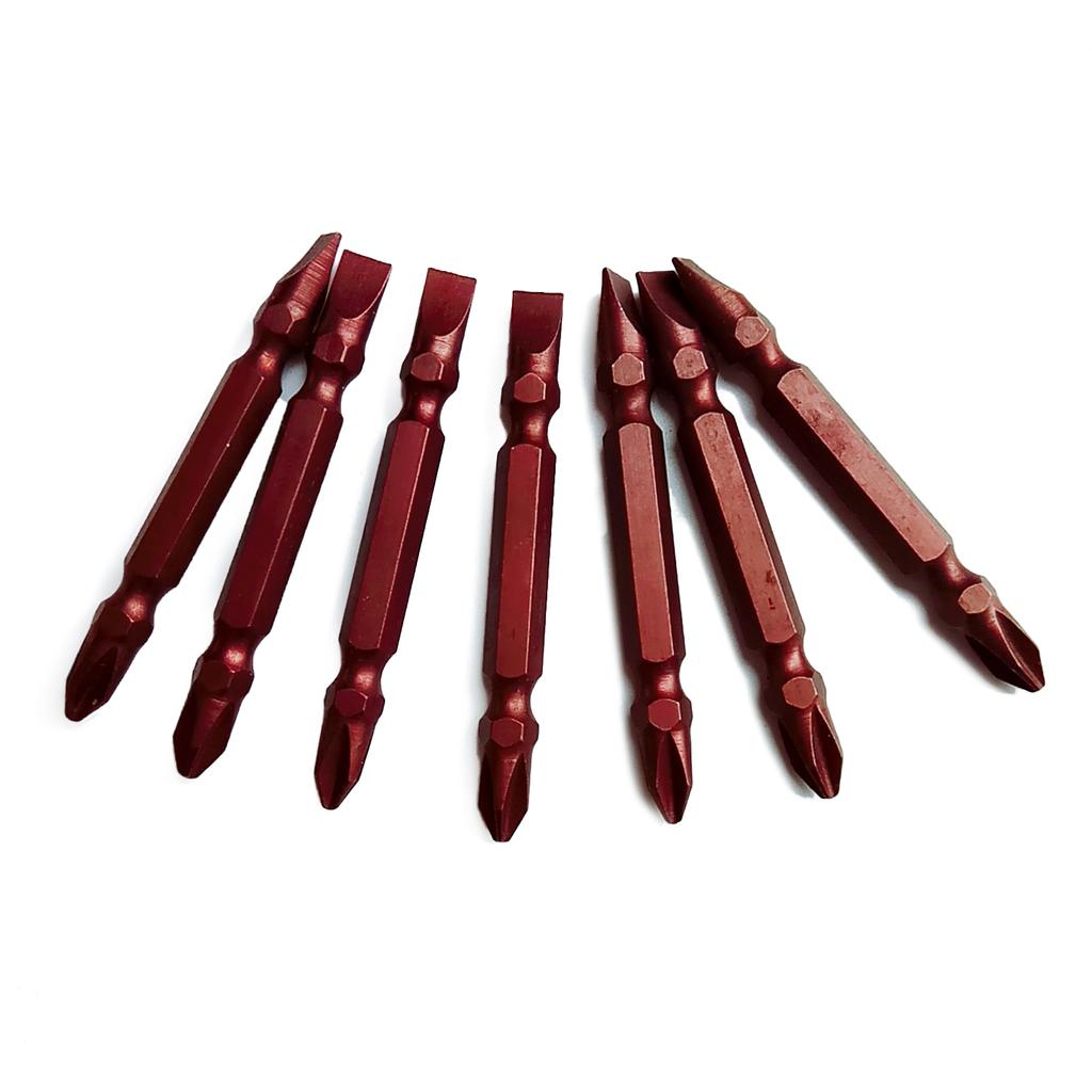 10-Pack Double Head Magnetic Screwdriver Bits High-Quality S2 Steel Construction Cross & Slotted Bits for Durability