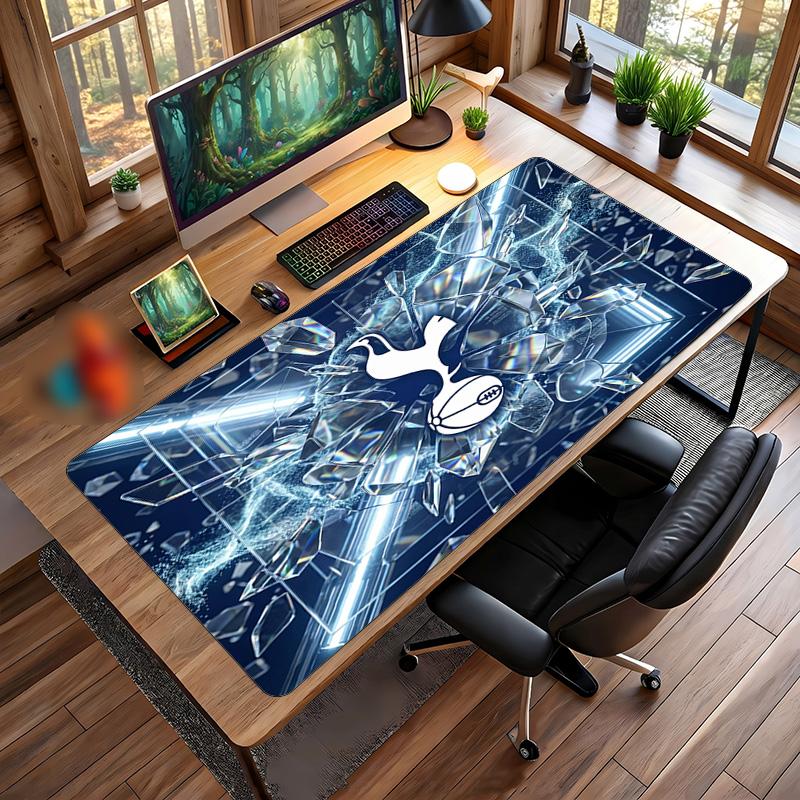 Tappetino per Mouse Grande Stampato Tottenham Hotspur, Tappetino Morbido in Gomma Antiscivolo per Scrivania da Gioco per Ufficio Laptop Computer Decorazione