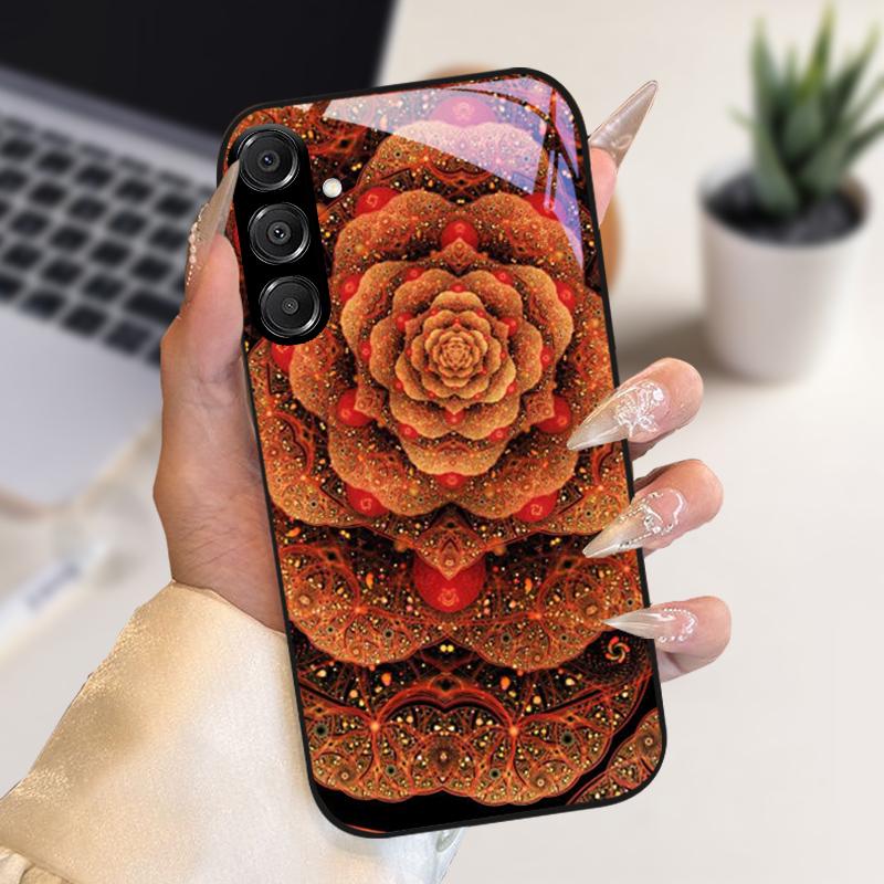 Fashion Coque For Samsung A55 A56 Case A25 A26 Tempered Glass Phone Cover For Galaxy A15 A35 A36 Hard PC Glass Protective Fundas