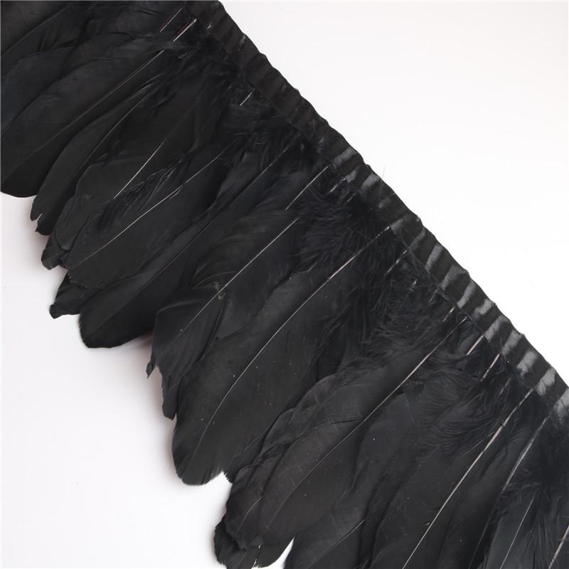 2 Meter/Lot Gänsefedern Besätze gefärbt Echte Gänsefeder Fransenbänder für Kleid Rock Stoffgürtel dekorative Kleidung