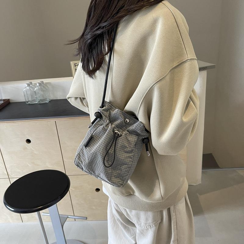 Casual small bag women's new fashion cloth bag single shoulder simple mobile phone bag girl foreign style canvas bag
