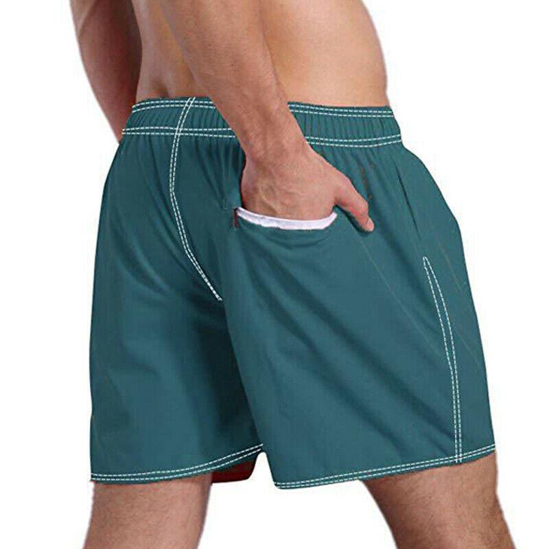 Summer Men Fashion Casual Pure-Color Beach Fitness Tether Elastic Swim Trunks Summer Men Fashion Casual Pure-Color Beach Fitness Tether Elastic Swim Trunks