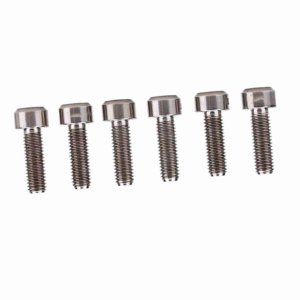 6pcs Set M5*16mm Titanium Alloy Bike Fixed Stem Bolts For Bicycle Mountain Stem (titanium)