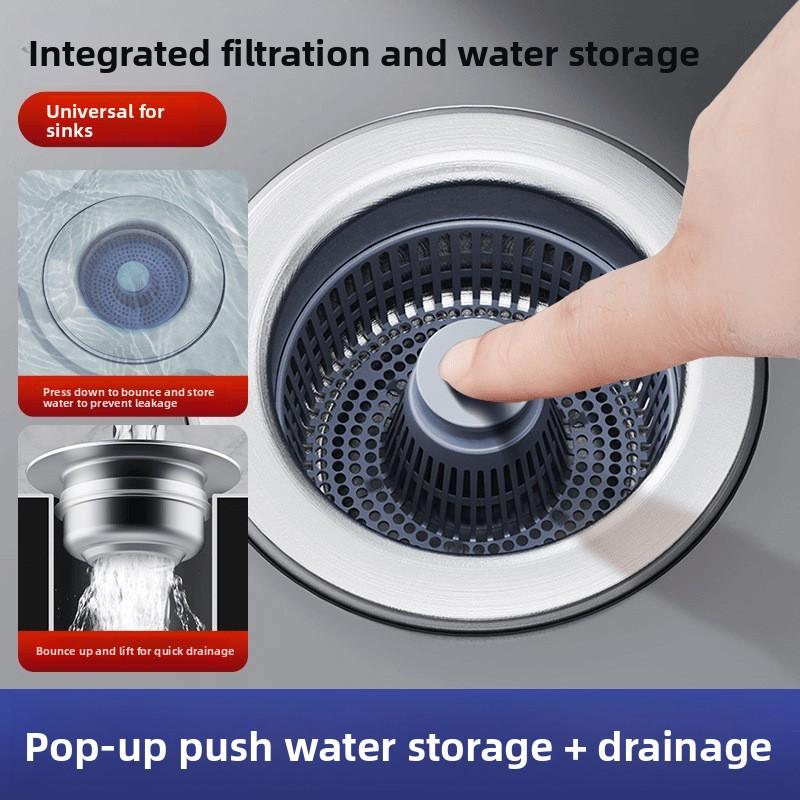 

Kitchen Sink Leaking Plug and Strainer Cover Dishwashing Basin Basket and Filter Screen Plastic material [bagged]