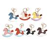 Fashion Key Rings Key Decorations Horse Shape Key Accessory Bag Ornament PU Leather Texture Keychain Perfect for Gifting