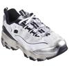 Skechers DLites 1.0 Pelle Comode Retro Ammortizzanti Resistenti Supporto Leggere Basse Scarpe da Papà Sneakers Donna Bianco Nero 150245-WBKS