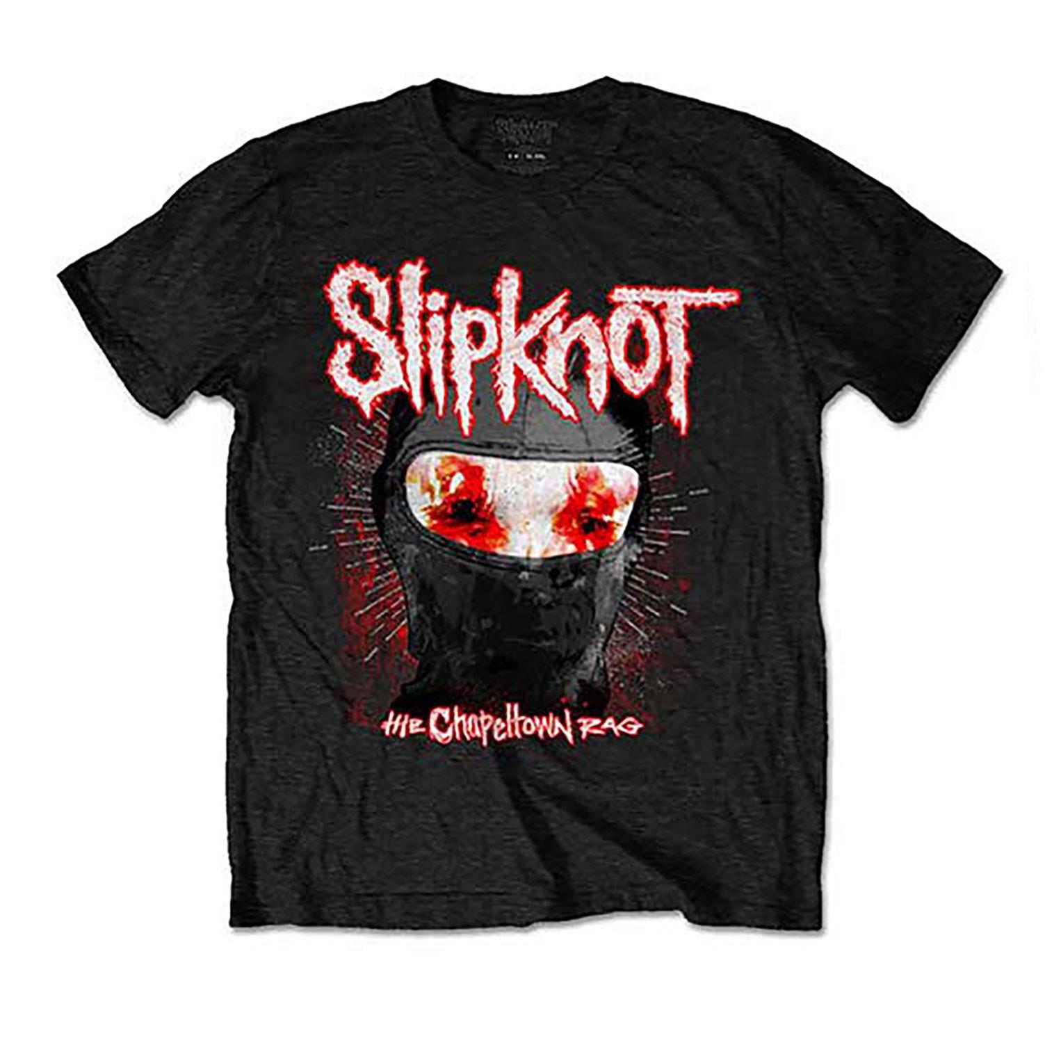 Men s Slipknot Chapeltown Rag Mask (Back Print) Slim Fit T-shirt X-Large Black 3XL