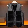 Men's Slim Fit Retro PU Leather Vest - Stylish and Versatile 