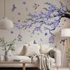Mg19055 Creative Purple Branch Bird Flower Wall Sticker Bedroom Home Decoration Self-Adhesive Pvc Wall Sticker