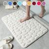 Flannel Pebble Engraving Bathroom Mat Bath Non-slip Carpets In Wash Basin Bathtub Side Floor Rug Shower Room Doormat Memory Foam 3D Pad