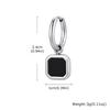 Stylish Men's Huggie Hoop Earrings,Trendy Natrual Stone Stainless Steel Square Ear Drop,Luxury Birthday Party Anniversary Gift