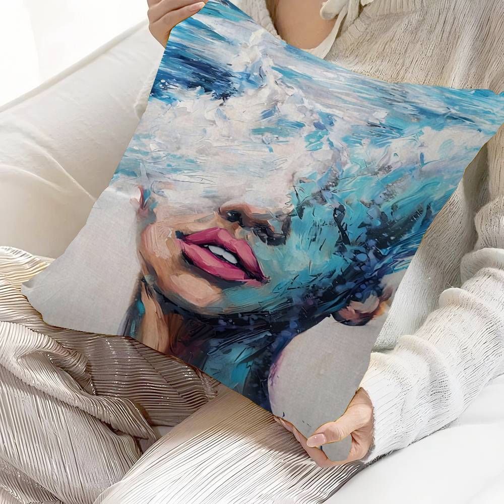Abstract Figure Painting Pillow Anime Pillow Sofa Bed Head Pillow Cover Cushion Cover 45x45 Cm Fashion