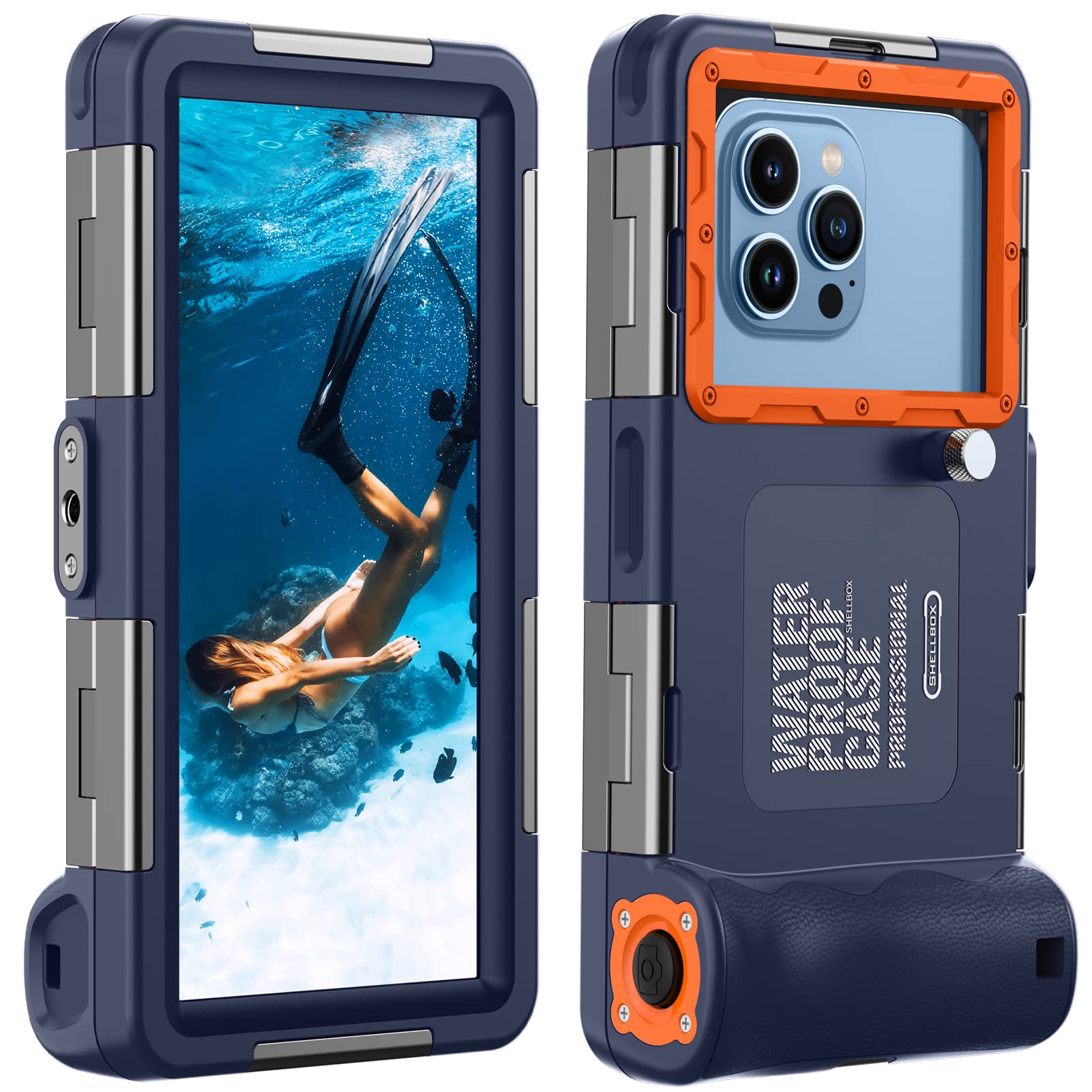 

Lanhiem Smartphone Diving Case for Waterproof for Underwater and Videos IPX8 Highest Water with Ventilation Suitable for Diving up to Hot Fishing синій