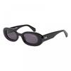 Off White Oval Full Rim Sunglasses  Black Frame And Dark Grey Lens Oeri087amalfi