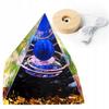 Pyramid Orgonite + Led Lamp Base 5Cm Crystal Stones Amulet 5Cm Hx07