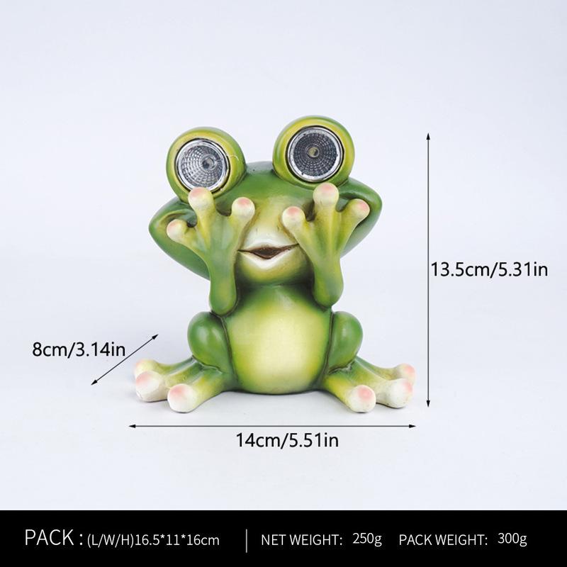 Outdoor Frog Garden Statue Decor for Outside Yard Ornament for Porch Patio Balcony Lawn Shelf Gardening Gifts Statue