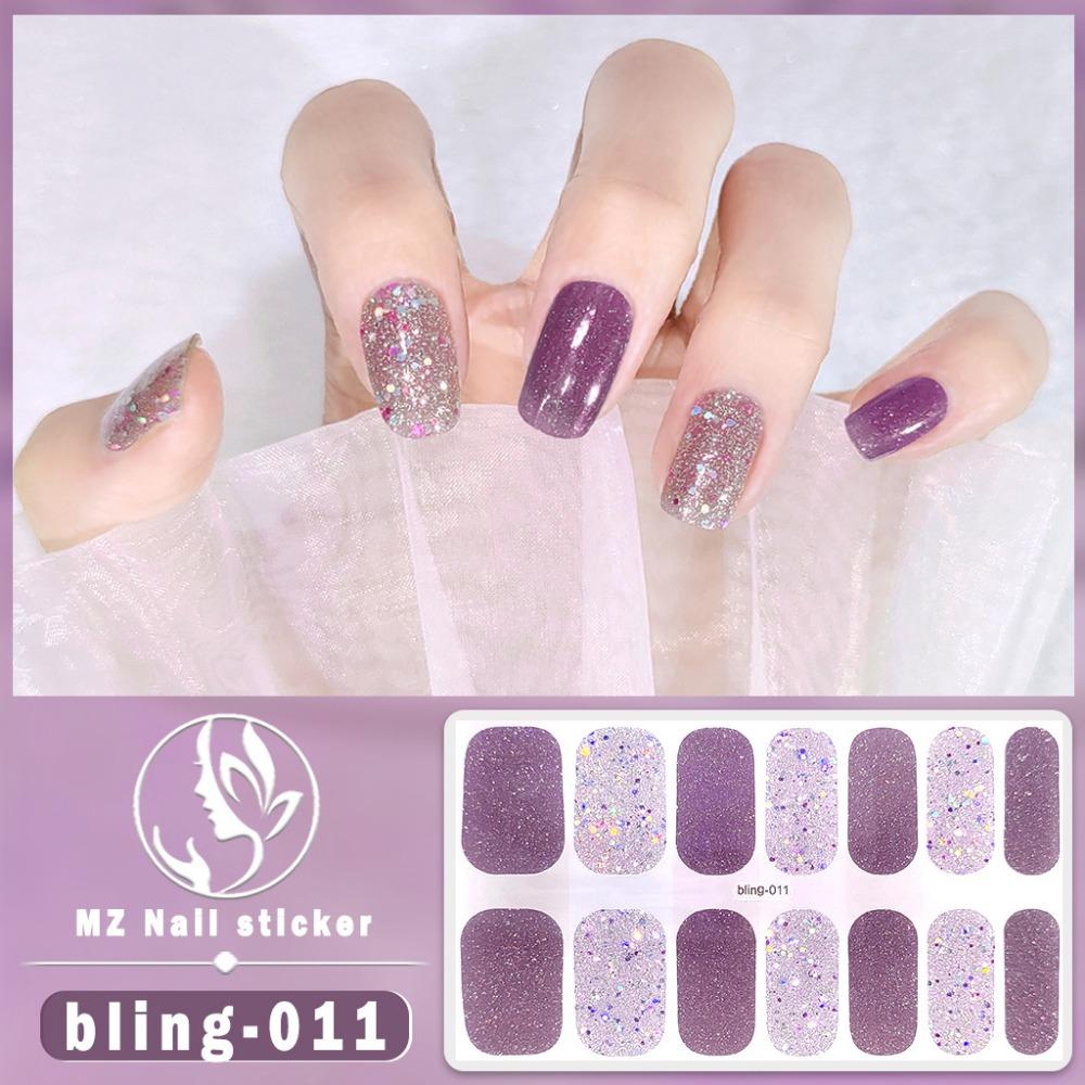 Charm Finger 14 Finger New Bling Fine Flash Aurora Gel Nail Oil Film Self-Adhesive Waterproof Seal-free Nail Art Sticker