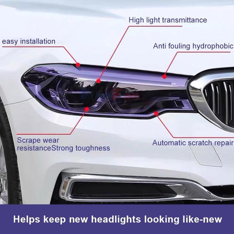 1pc Universal Car Taillight Photochromic Anti-scratch Film Car Headlight UV Color Change Film Car Light Tinting Protection Film