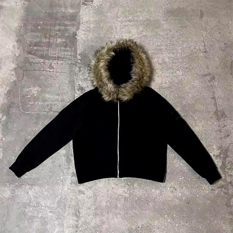 ZYLLO Gothic Punk Hip-hop Rock Women's Men's Fall Winter Sweatshirts Casual Loose Versatile Cardigan Hoodie Y2K Harajuku Retro Clothes