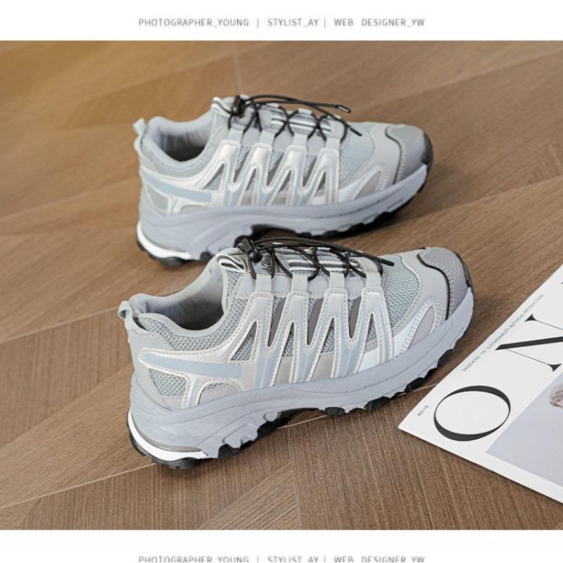 Women's Hiking Shoes Lace Up Sports Shoes Mesh Flat Shoes Comfortable Round Toe Cross Casual Women's Shoes for The Street