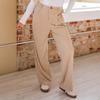 Pantalon casual large pour femme, taille haute, coupe ample, style vintage en velours côtelé