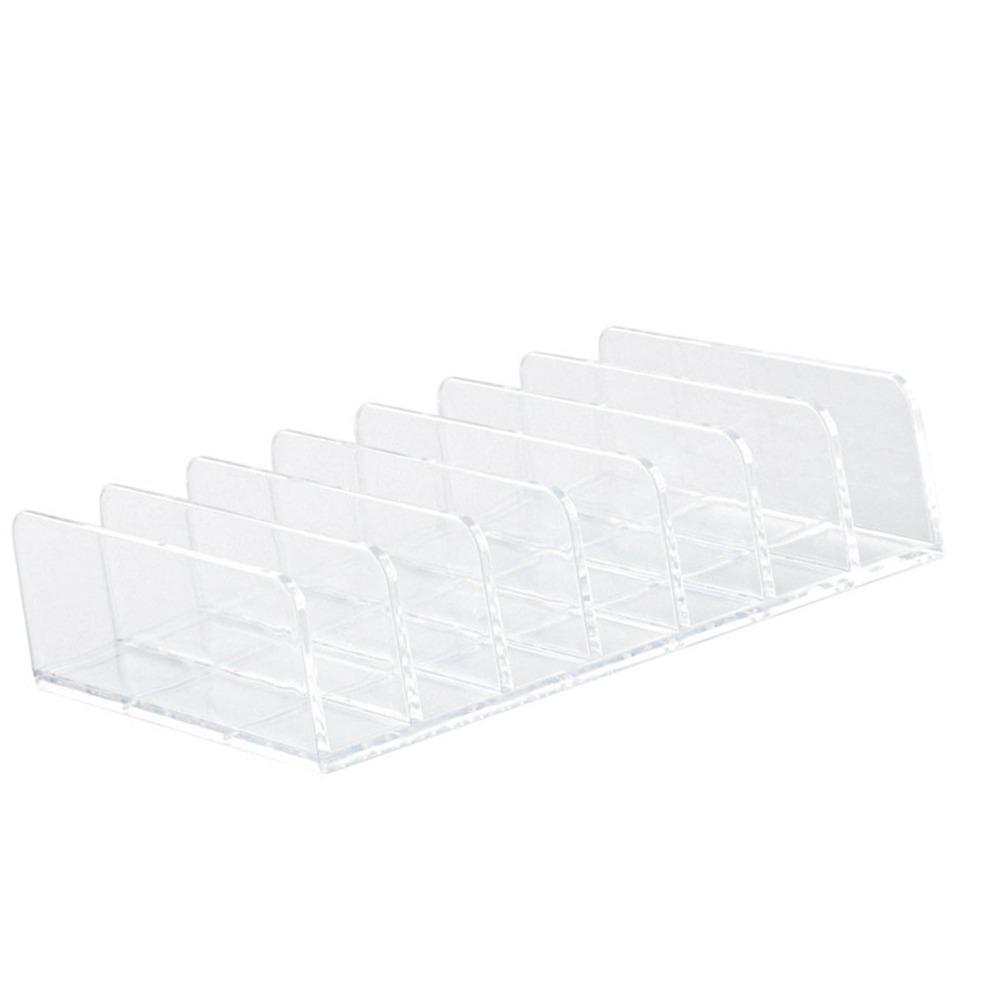 Clear Clear Makeup Palettes Organizer Plastic 7 Slots Design Cosmetics Stand Rack Transparent Eyeshadow Palette Organizer