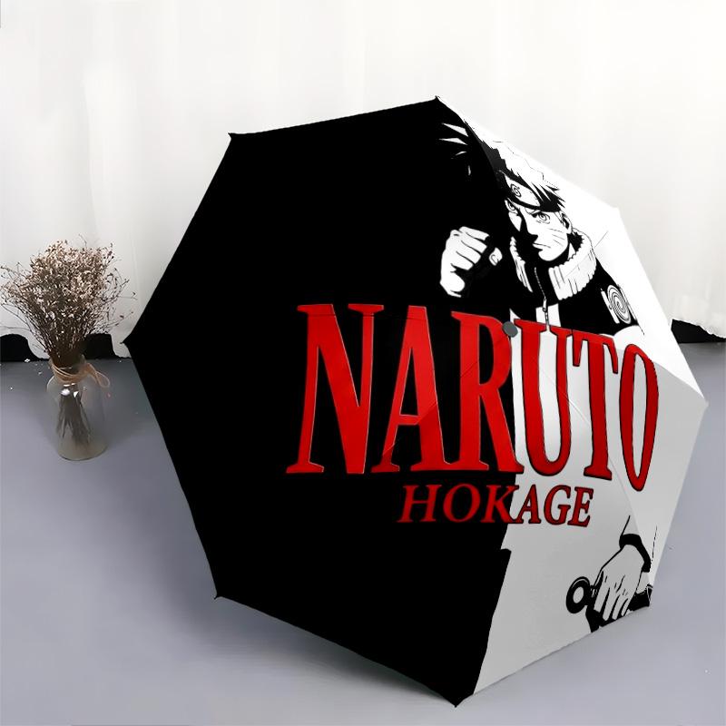 1 PC Automatic Folding Umbrella - Naruto Hokage Artwork Pattern Portable Foldable Design With 8 Ribs Christmas Birthday Gifts