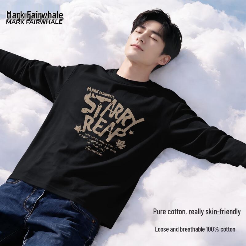 Mark Fairwhale Men's Pure Cotton Long-Sleeve Casual Tee