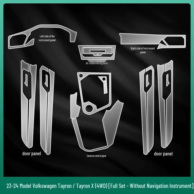 Volkswagen Tayron Interior Protective Film Set: Console, Dashboard, Navigation, Gear Shift, and Screen