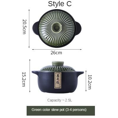

Ceramic Casserole Japanese Round Green Blue 2.5-6L Multiple Size Cooking Pot Cookware Household Kitchen Supplies Saucepan