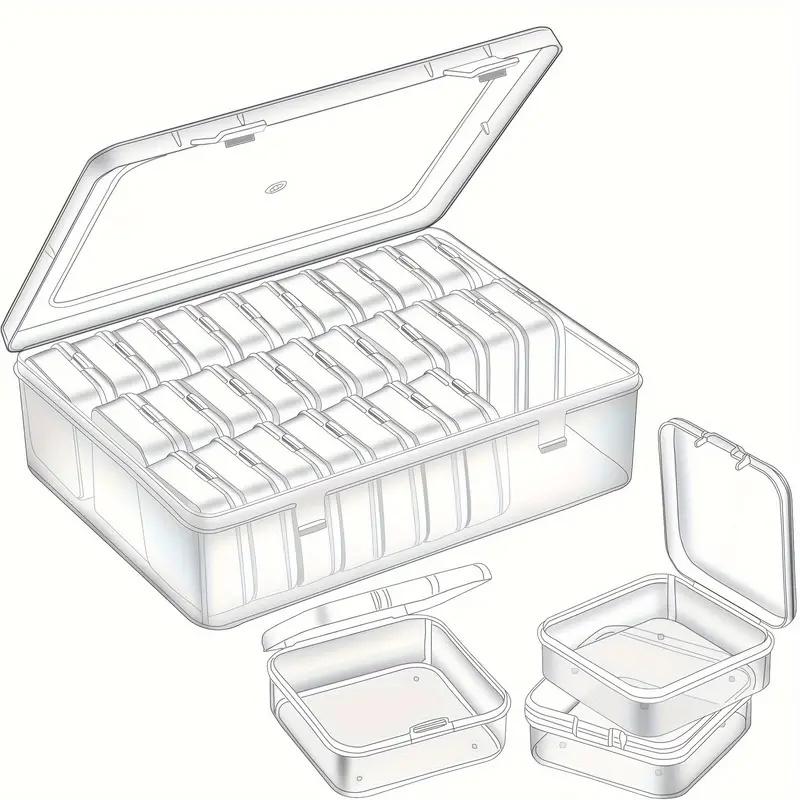 Large Capacity Jewelry Box with 30 Compartments Clear Plastic Storage Box with Small Containers Organizing Pearls Small Items