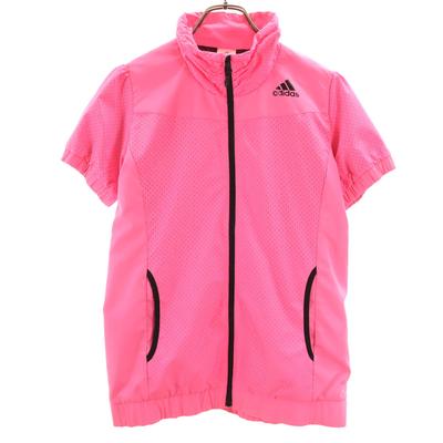 Adidas Short Sleeve Stand Collar Zip Jacket L Pink Men's Used