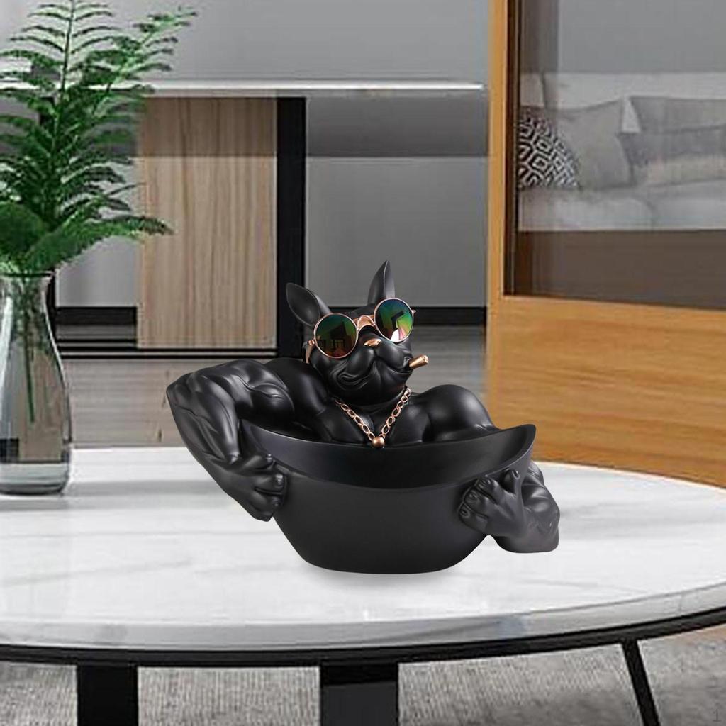 Poly-Resin Dog Statue Sculpture Entrance Key Storage Holder Container Cute for Keys Phone Wallet