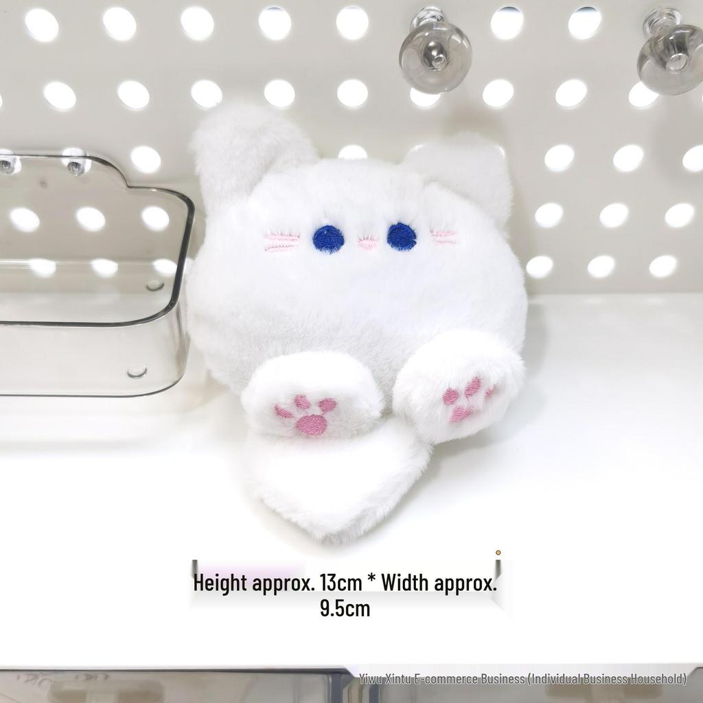 Cartoon Kitten Squeaky Doll Pendant - Cute Calico Cat Plush Brooch & Bag Charm DIY Accessory