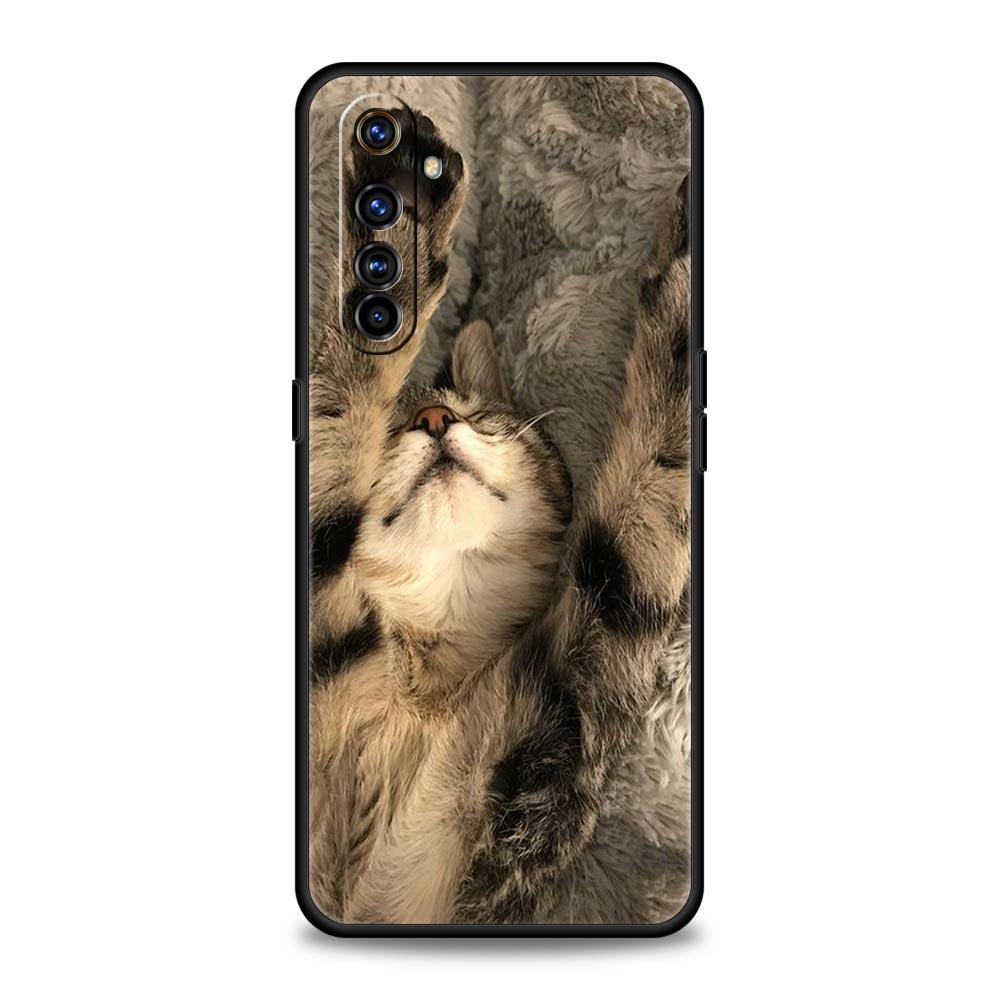 lovely sleep kitten Phone Case For Realme 12 11 10 9 8 5G 7 6 GT5 GT3 GT2 Pro Plus C21 C25 C35 For Realme GT Neo 2 3 3T 5 Cover
