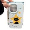 Star collar black cat for iPhone17/16 mobile phone case Apple 15Pro glutinous rice 13 liquid 12 cute 14