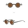Round Metal Frame Sunglasses Retros Trendy Light Weight Sunglasses with Sun Protecting for Outdoor Activity