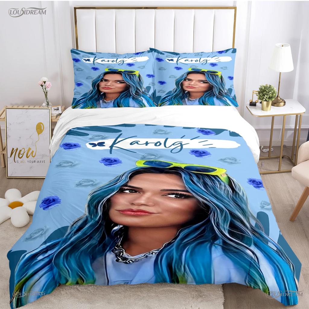 Comforter Casal Karol G Sexy Singer All Season Comforter Bedding Set Soft And S Single/Double/Queen/King