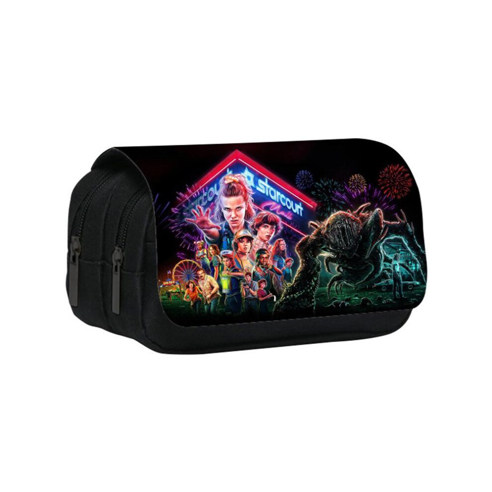 (D) Astuccio per matite Stranger Things Stampato 3D Scuola Grande Capacità Porta penne Bambini Ragazzi Ragazze