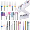 30Pcs Nail Drill Bits Ceramic Diamond Cuticle Efile Carbide Remover for Home Salon Acrylic Gel Nail Manicure Pedicure Tools